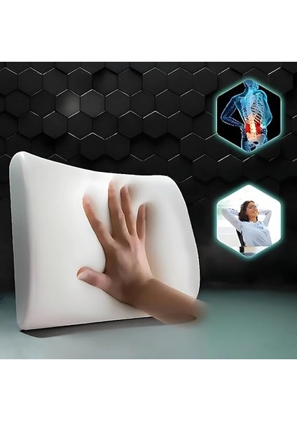 Ortopedik Visko Bel ve Sırt Minderi Yastığı Destekleyici Minder Yastık, Figiza, Siyah, Standart modelleri