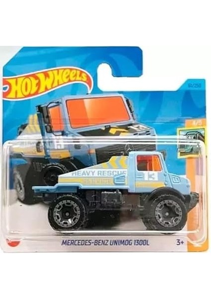 Wheels Mercedes-Benz Unimog 1300L Hw Haulers 4/5 (61/250) HKJ99 Kısa Kart Mattel 2023 + Blister ve Kart Koruyucu Paket Friki Maymun fırsatları