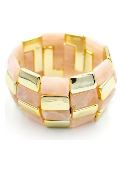 Lastikli Taşlı Bilezik - Pembe