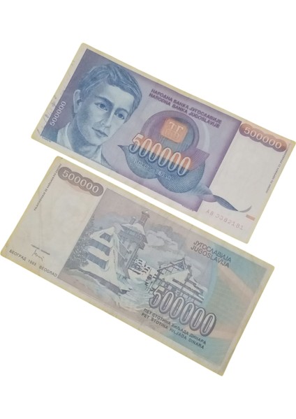 Yugoslavya 500000 Dinar Koıleksiyon Yabancı Kağıt Para.koleksiyon Başlangıç Seti.