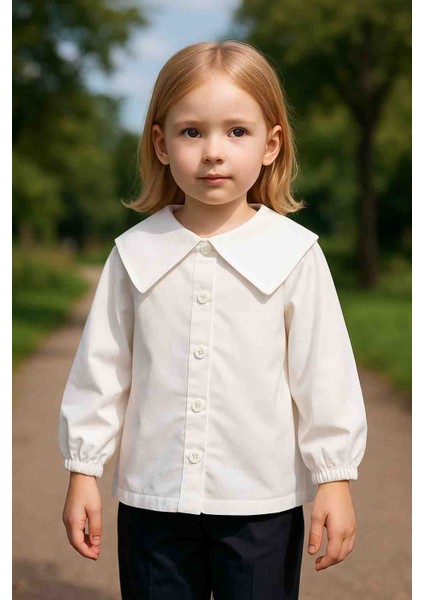 Kız Çocuk Yaka Tasarım Gömlek