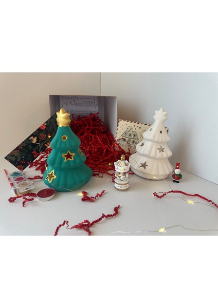 Yılbaşı Yetişkin Seramik Boyama Kutusu – Yeni Yıl Hobi ve Sanat Etkinlik Seti (Seramik Figür, Boyalar ve Fırça Dahil)