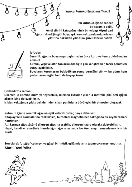Yılbaşı Yetişkin Seramik Boyama Kutusu – Yeni Yıl Hobi ve Sanat Etkinlik Seti (Seramik Figür, Boyalar ve Fırça Dahil)