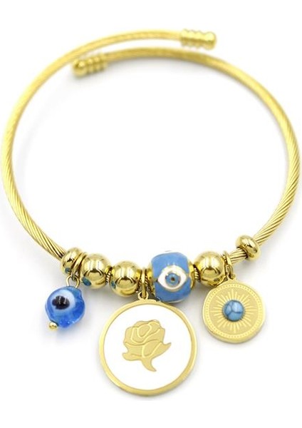 Gül Charm Bilezik - Altın