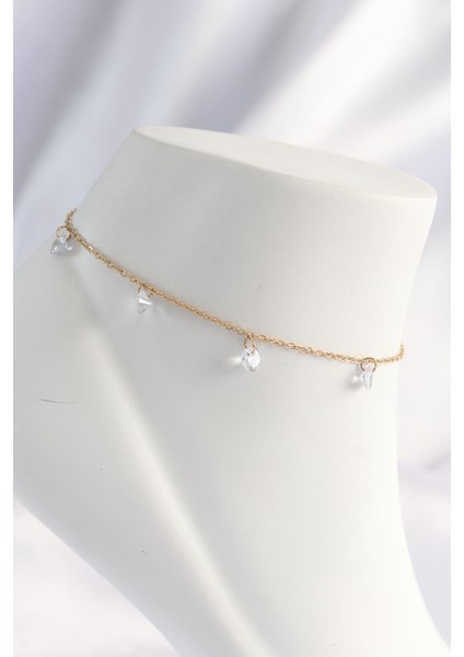 316L Çelik Renk Zirkon Taşlı Halhal