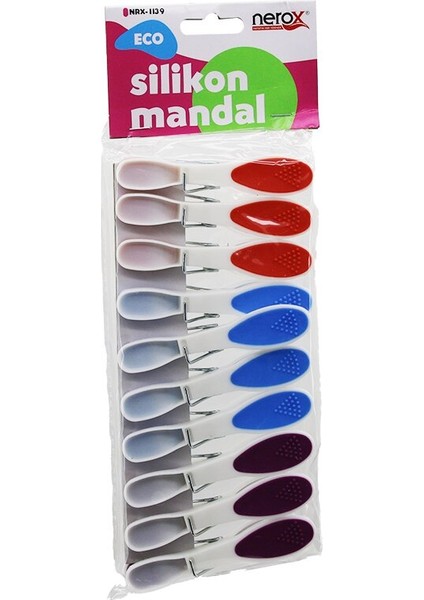 10PCS Beyaz - Renkli Tutamak Silikon - Plastik Mandal (5051)