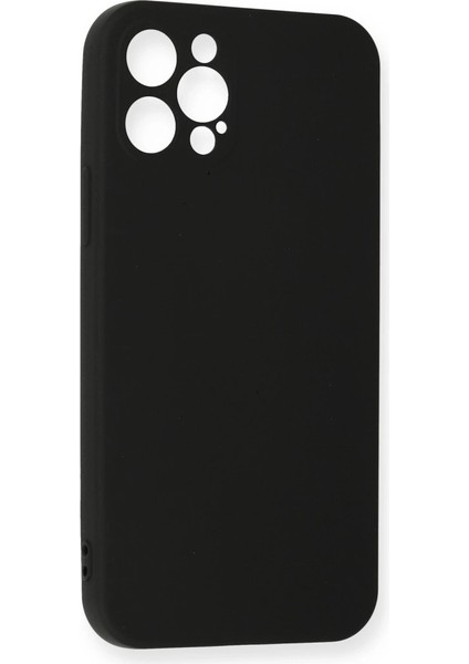 Iphone 12 Kılıf Nano Içi Kadife Silikon - Siyah modelleri