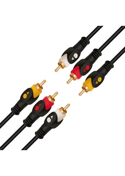 Elektromer 3 Rca - 3 Rca 20 Metre Kablo
