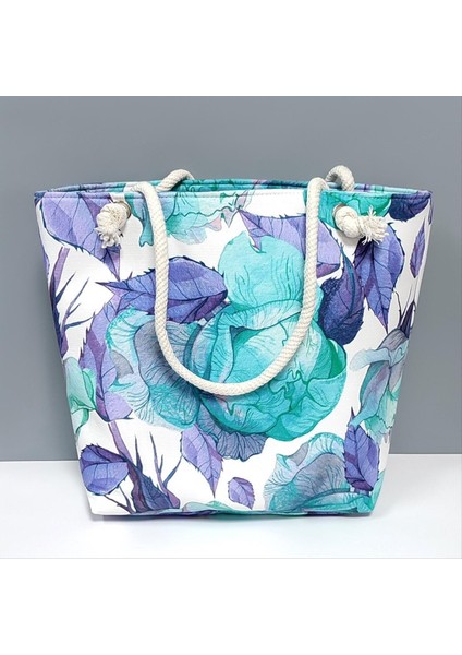 Yaprak Desenli Plaj Çantası