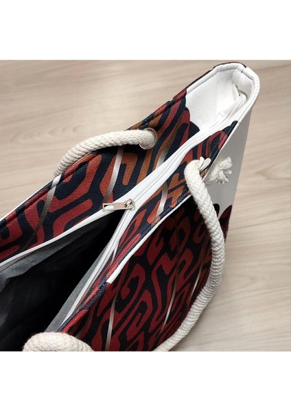 Yaprak Desenli Plaj Çantası modelleri