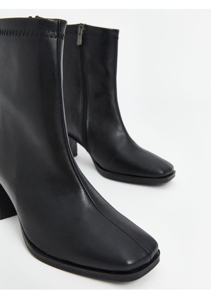 Yeni Sezon Deri Görünümlü Kadın Topuklu Ayakkabı modelleri