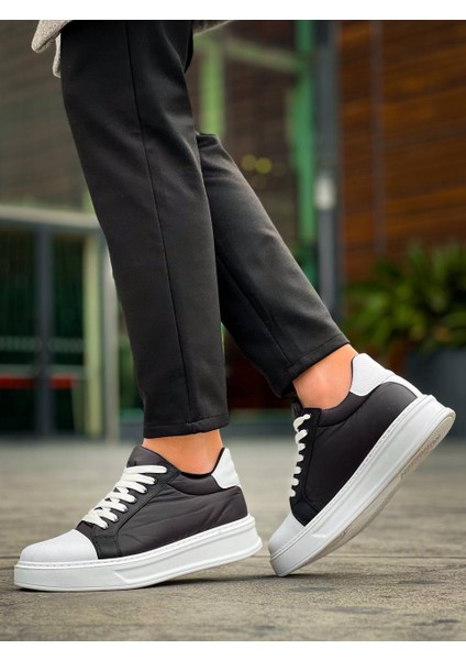 KB-X46 Kuback Siyah Beyaz Yüksek Beyaz Taban Günlük Spor Ayakkabı fırsatları