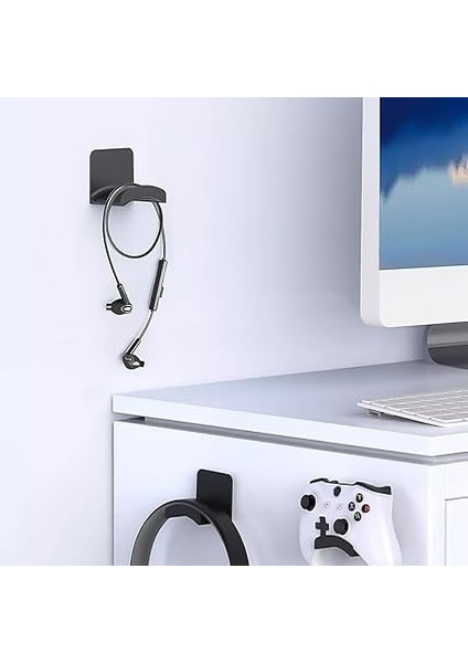 Kulaklık Standı Tutacağı - Yapışkanlı Oyun Kulaklığı Askısı, Masa Için Kulaklık Tutacağı, Evrensel Masa Duvara Montaj Kancası, Oyun Aksesuarı Denetleyici Kulaklık Standı fırsatları