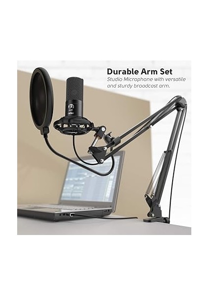 Akış Mikrofonu Pc Kollu, USB Mikrofon Ps4 Ps5 Mac, Pop Filtre, Shock Mount, Oyun Podcast Stüdyosu Için indirimleri