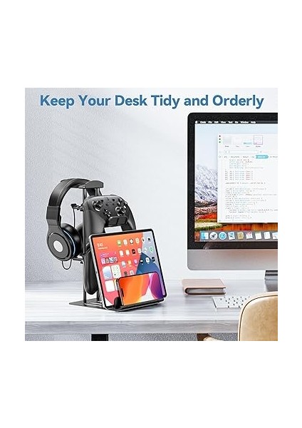 Oyun Kulaklığı Standı, Kumanda Tutucu ve Kulaklık Tutucu, Masa, Alüminyum Çubuklu Kulaklık Standı, Evrensel Kulaklık Standı, Anahtar, iPad Cep Telefonu Için modelleri