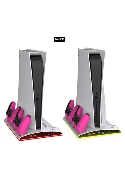 TP5-3570 Ps5 Soğutucu Organizatör 2 Fanlı Stand Kol Şarj Edici Stand 3 USB Hub Kulaklık Platstation Standı fiyatları