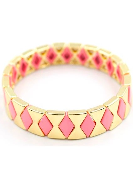 Lastikli Porselen Bilezik - Pembe fiyatları