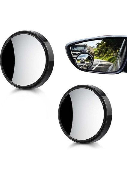 2" Kör Nokta Aynası - Hd Yuvarlak Dışbükey Ayarlanabilir Araç Yan Dikiz Aynası | Geniş Açı Görüş - Araba, Suv, Kamyon, Motosiklet ve Atv Için 2'li Set