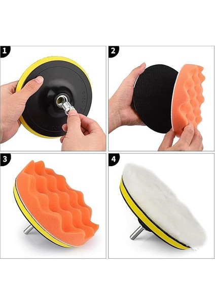 Pasta Cila Polisaj Parlatma Pedi Seti 115MM 11 Parça Oto Parlatıcı Pedleri Otomotiv Parlatma fırsatları