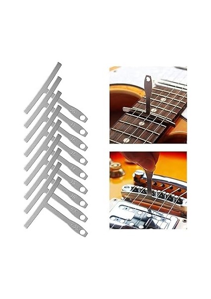 Gitar Luthier Araçları Kiti 9 Radius Ölçer 32 Bıçak Gitar Tamir Için Feeler Ölçer Bakım indirimleri