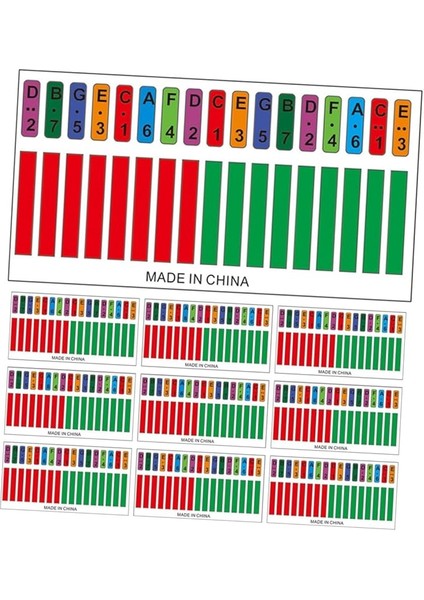 10ADET Kalimba Parmak Piyano Nota Çıkartması Kalimba Ölçü Etiketleri ile Öğrenmeyi Kolaylaştırın