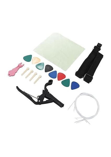 Gitar Aksesuarları Kiti ile Gitar Dizeleri Akortçular Pena Gitar Askıları Halk Klasik Komple Set 21 Inç Ukulele Aksesuarları fırsatları