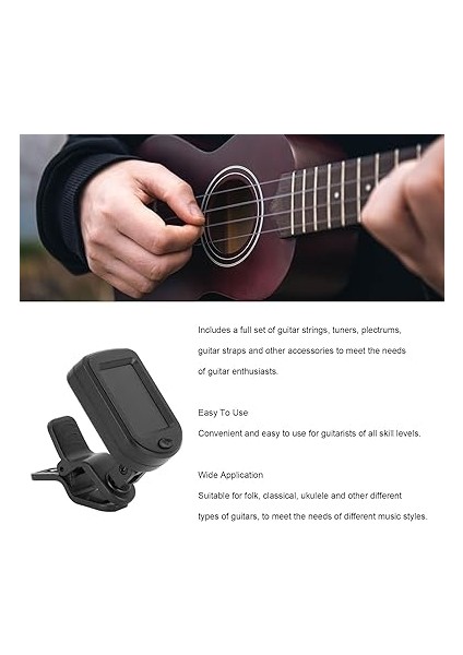 Gitar Aksesuarları Kiti ile Gitar Dizeleri Akortçular Pena Gitar Askıları Halk Klasik Komple Set 21 Inç Ukulele Aksesuarları indirimleri