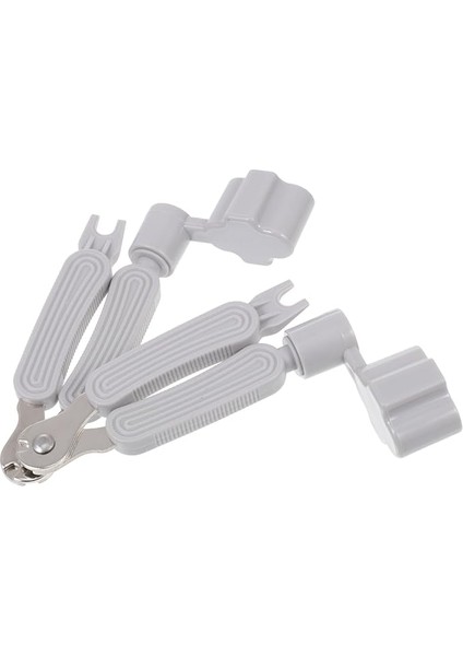 3'ü 1 Arada Gitar Teli Sarıcı Seti Akustik ve Elektrik Gitarlar Için Sarıcı ve Çektirici Açık Gri