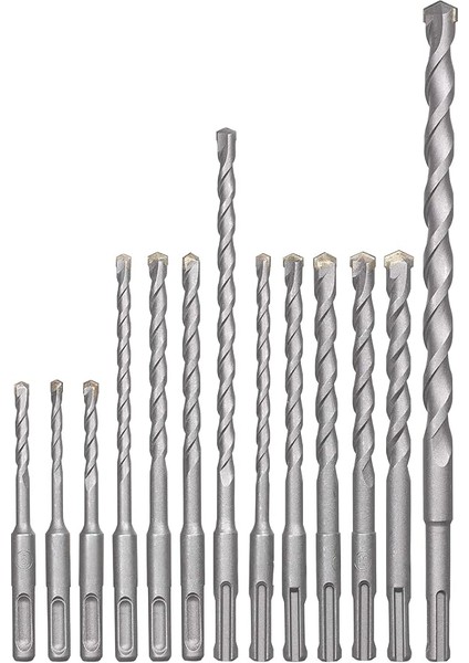 Sds-Plus Darbeli Matkap Seti, 12 Parçalı Taş ve Beton Matkap Seti, Plastik Çanta Içinde