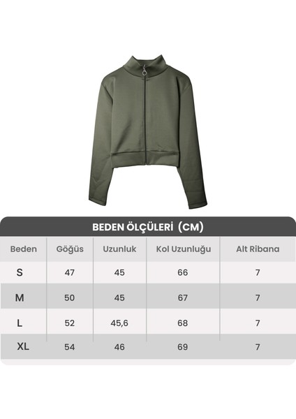 Scuba Kumaş Uzun Kollu Fermuarlı Crop Spor Ceket | Siyah fırsatları