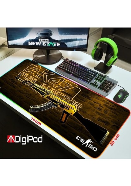 Rgb Gaming Oyuncu Mousepad Rgb AK47 70 x 30 Kaymaz Taban Mouse Pad 4mm Kalınlık indirimleri