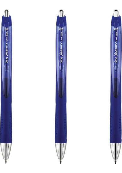 Xberry Jel Kalem 07MM Yuvarlak Uc K.mavı 03 3lu Set