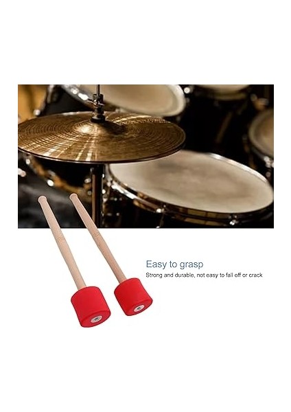 Köpük Asası, Köpükle Kafalı Davul Için Çekiç Eva Konser Için Dayanıklı Orta Ağırlık (Kırmızı) modelleri