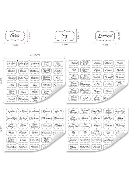 Baharatlık Etiketleri - Kendinden Yapışkanlı - 120 Adet Çıkartma Baharat Etiketleri - Suya Dayanıklı - Beyaz Baharat Kutuları Etiketleri fiyatları