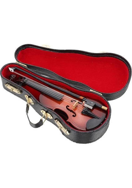 1set Ahşap Viyola Modeli Dekoratif Figür Gerçekçi Viyola Stüdyo Fotoğraf Aksesuarı Kasa ve Yay Desteği