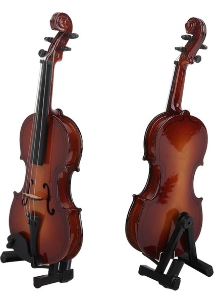 Mini Keman Modeli, Ev Ofis Dekoru Için Eşsiz Ahşap Zanaat Müzik Süsü Hediyesi, Tutucu ile Müzik Tutkunları Için Zarif Masa Dekorasyonu, Siyah Kılıf, Mezuniyet Için Harika, Doğum