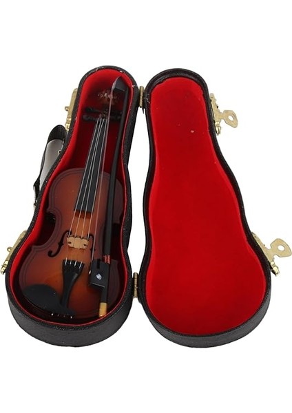 Mini Keman Modeli, Ev Ofis Dekoru Için Eşsiz Ahşap Zanaat Müzik Süsü Hediyesi, Tutucu ile Müzik Tutkunları Için Zarif Masa Dekorasyonu, Siyah Kılıf, Mezuniyet Için Harika, Doğum modelleri