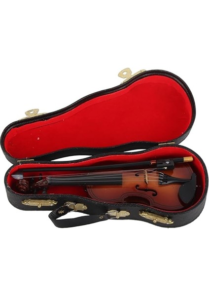Mini Keman Modeli, Ev Ofis Dekoru Için Eşsiz Ahşap Zanaat Müzik Süsü Hediyesi, Tutucu ile Müzik Tutkunları Için Zarif Masa Dekorasyonu, Siyah Kılıf, Mezuniyet Için Harika, Doğum indirimleri