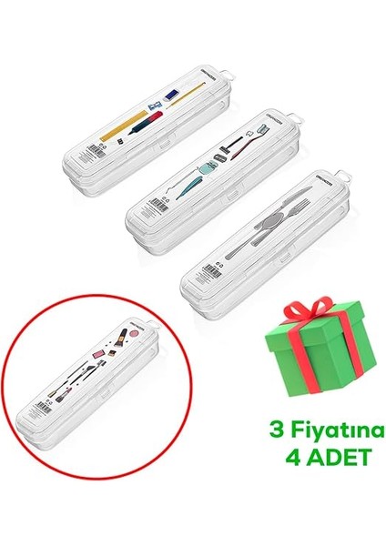 Multifix Çok Amaçlı 4 Lü Diş Traş Makyaj Aksesuar Kutusu Kalemlik Çatal Bıçak Saklama Kutusu modelleri