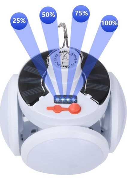 Solar Panelli Şarjlı 5'li Katlanabilir Acil Durum Kamp Lambası fiyatları