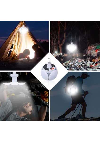 Solar Panelli Şarjlı 5'li Katlanabilir Acil Durum Kamp Lambası fırsatları