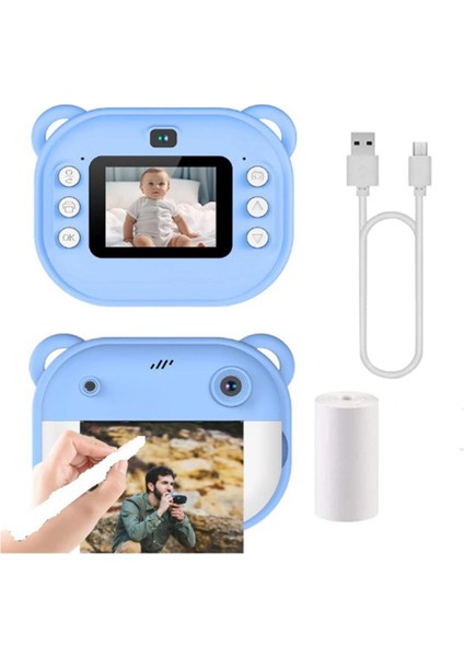 Dijital Video Kayıt Fotoğraf Çocuk Kamerası Anlık Termal Resim Kağıt Baskılı