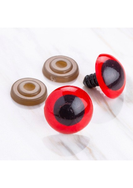 20 mm Kırmızı 5 Çift Amigurumi Göz