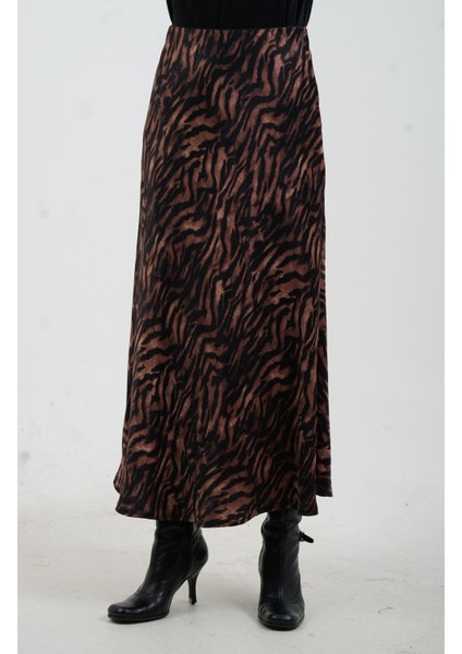 Kahve Desenli Saten Verev Etek fiyatları