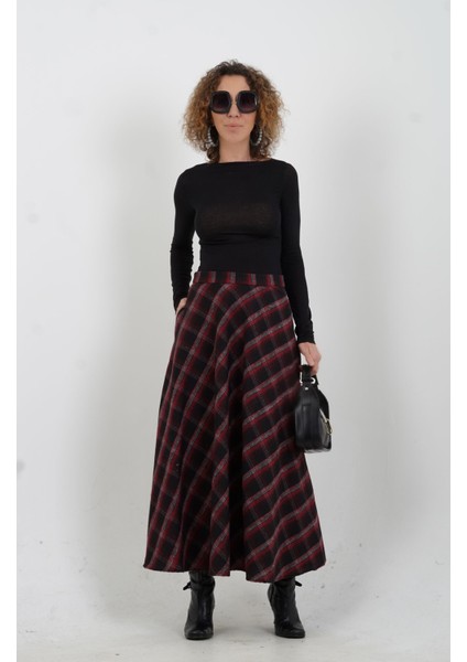 Siyah Bordo Ekoseli Cepli Etek fiyatları