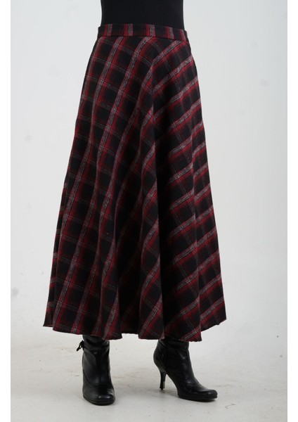 Siyah Bordo Ekoseli Cepli Etek fırsatları