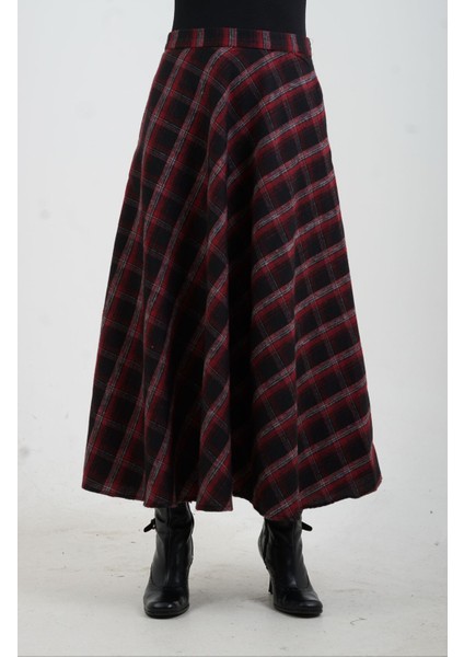 Siyah Bordo Ekoseli Cepli Etek indirimleri