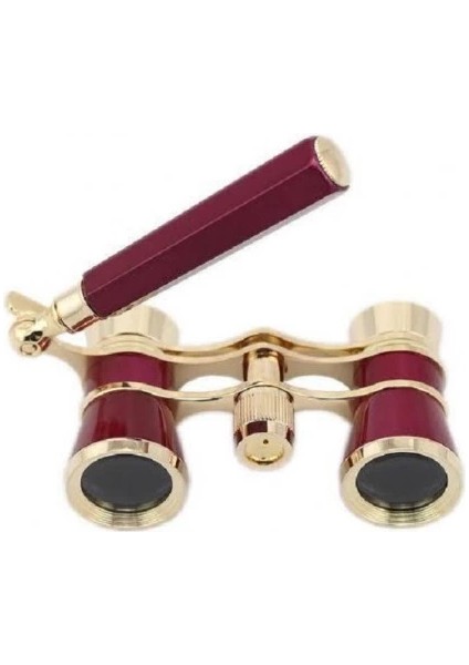 Nefis Işlemeli, Tiyatro / Opera Dürbünü 3X25 Prinç Metal Kaplamalı Kahverengi