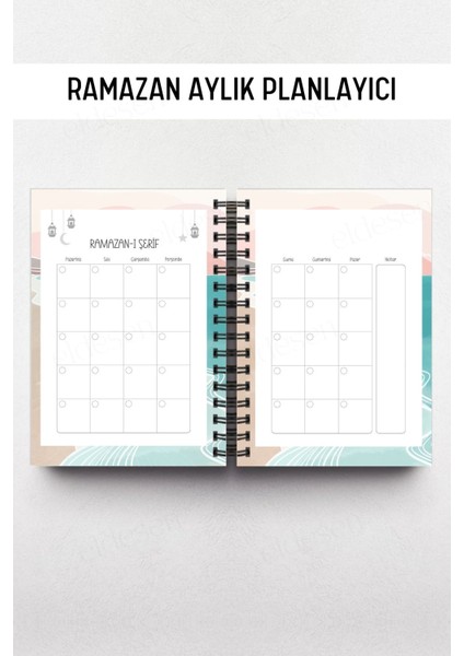 Ramazan Ajandası, Oruç, Hatim, Teravih, Günlük ve Aylık Planlayıcı, Sert Kalın Kapak, Tarihli indirimleri