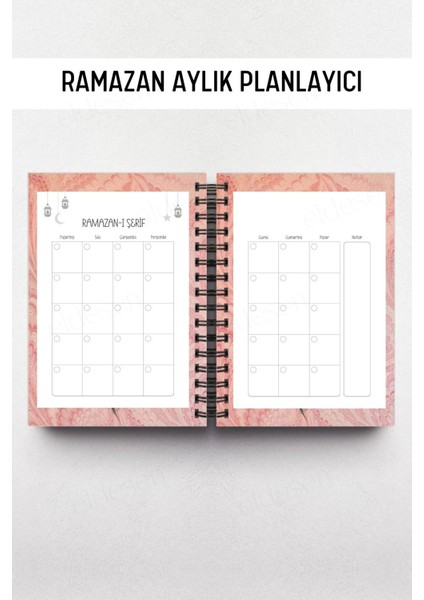 Ramazan Ajandası, Oruç, Hatim, Teravih, Günlük ve Aylık Planlayıcı, Sert Kalın Kapak, Tarihli indirimleri